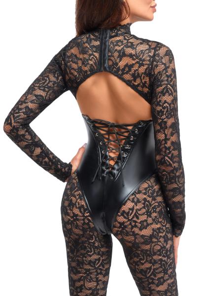 F299 Enigma Spitzencatsuit mit Unterbrustmieder